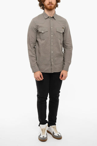 Camicia A Maniche Lunghe S-EAST-LONG Con Bottoni A Pressione