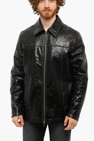 Wrinckled Effect L-STERLING Leather Jacket
