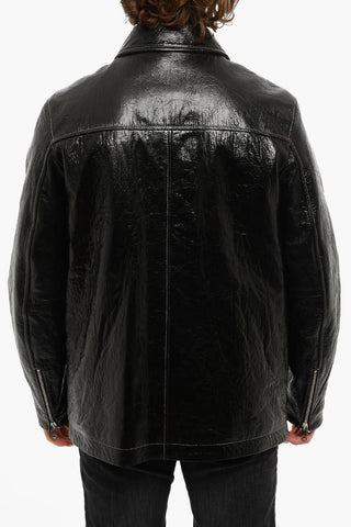 Wrinckled Effect L-STERLING Leather Jacket