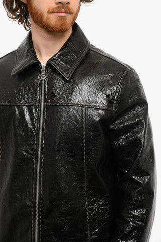 Wrinckled Effect L-STERLING Leather Jacket