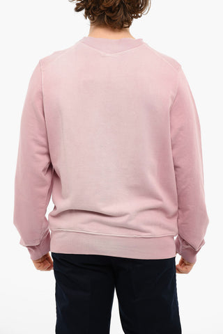 Crewneck Brushed Cotton S-MANNY-LS Sweatshirt With Patches