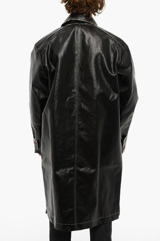 Faux-leather J-FIRE Parka with Contrasting Stitchings