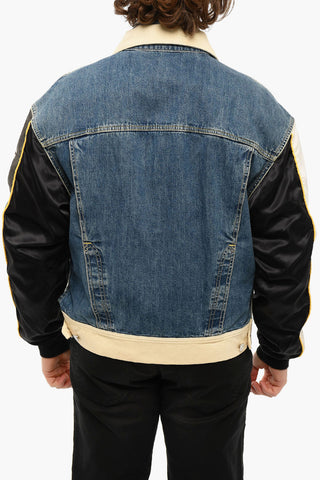 DIESEL X DIESEL Giubbotto UNISEX In Jeans DXD-2J1 Con Maniche Stampate Bomber