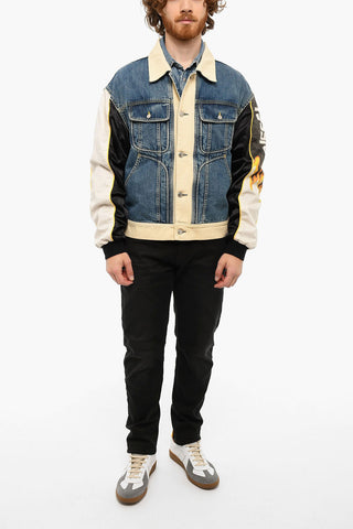 DIESEL X DIESEL Giubbotto UNISEX In Jeans DXD-2J1 Con Maniche Stampate Bomber