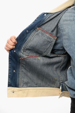 DIESEL X DIESEL Giubbotto UNISEX In Jeans DXD-2J1 Con Maniche Stampate Bomber