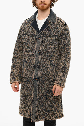 Vintage-effect D-ROKU Quilted Denim Coat