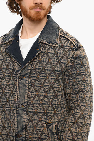 Vintage-effect D-ROKU Quilted Denim Coat