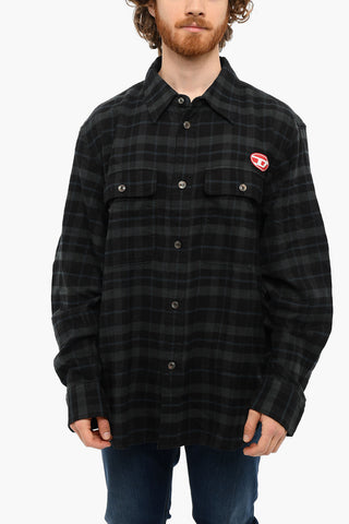 Cotton-flannel S-CROSS Shirt with Double Breast-pocket