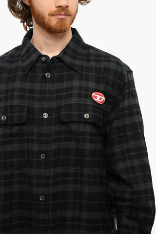 Cotton-flannel S-CROSS Shirt with Double Breast-pocket