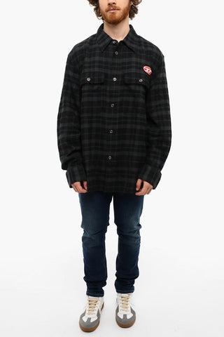 Cotton-flannel S-CROSS Shirt with Double Breast-pocket