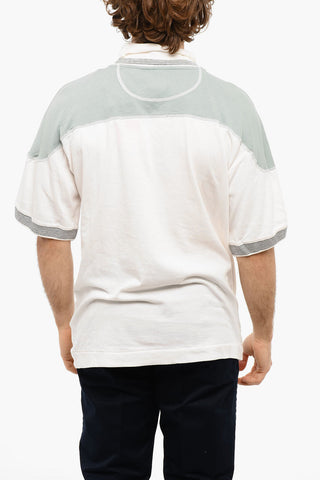 Logo Print T-OLLAR T-shirt With Constrasting Seams