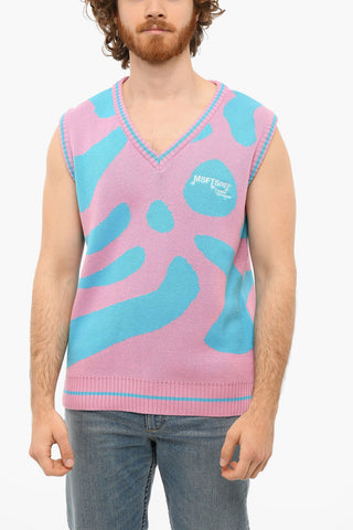 TRIPPY SUMMER Gilet in Maglia con Collo a V