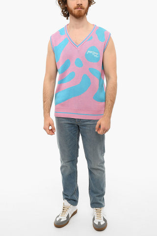 TRIPPY SUMMER Gilet in Maglia con Collo a V