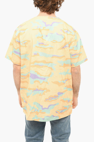 Camicia CAMO BASEBALL con Motivo Camouflage e Collo a V