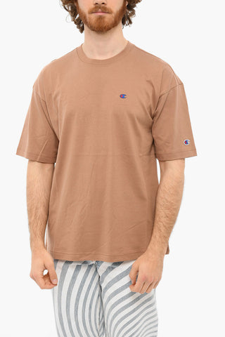 Crewneck T-shirt with Embroidered Logo