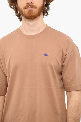 Crewneck T-shirt with Embroidered Logo