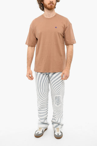Crewneck T-shirt with Embroidered Logo