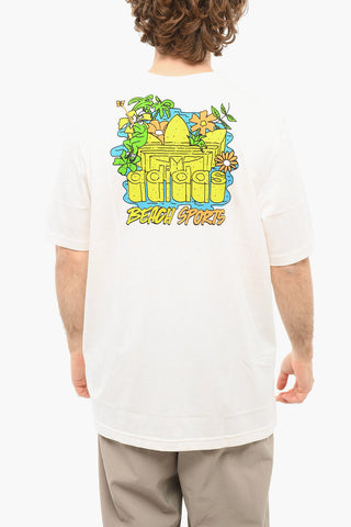 BEACH SPORTS T-shirt Girocollo con Stampa Multicolor sul Retro