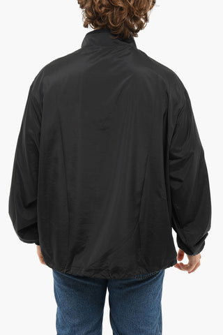 Embroidered Logo Anorak Windbreaker With Drawstrings