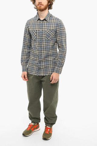Camicia A Quadri Con Fondo A Taglio Vivo