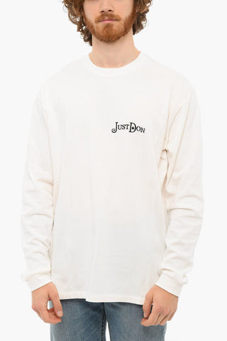 Long-sleeved T-shirt with Embroidered Lettering