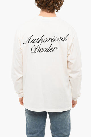 Long-sleeved T-shirt with Embroidered Lettering