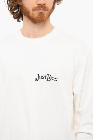 Long-sleeved T-shirt with Embroidered Lettering
