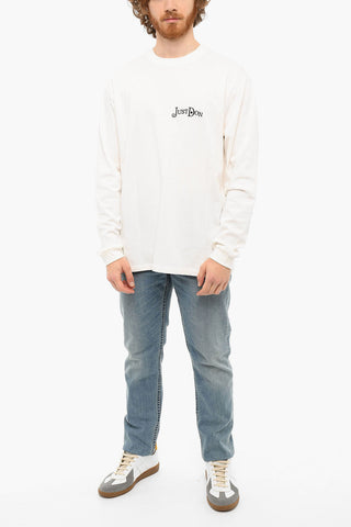 Long-sleeved T-shirt with Embroidered Lettering