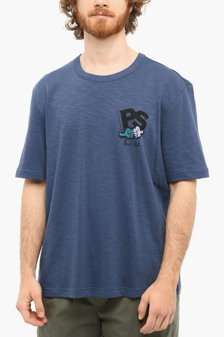 Printed Flamed Cotton Short Sleeved T-shirt