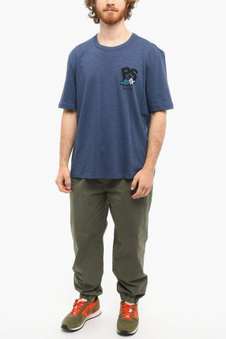 Printed Flamed Cotton Short Sleeved T-shirt