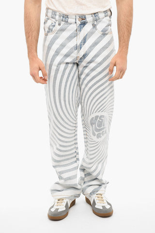 Straight-leg Jeans with Striped Print