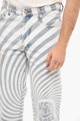 Straight-leg Jeans with Striped Print