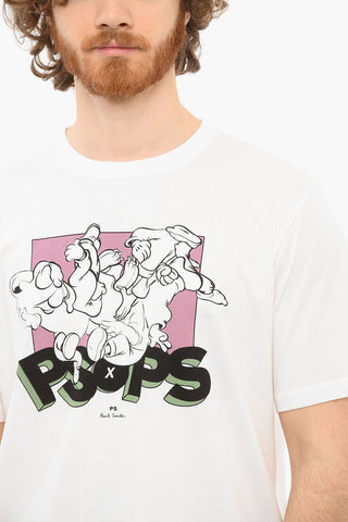 Crewneck T-shirt with Graphic Print and Logo Lettering