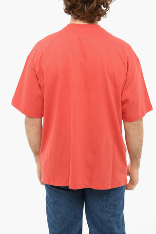 Crewneck T-shirt with Multicolored Embroidery