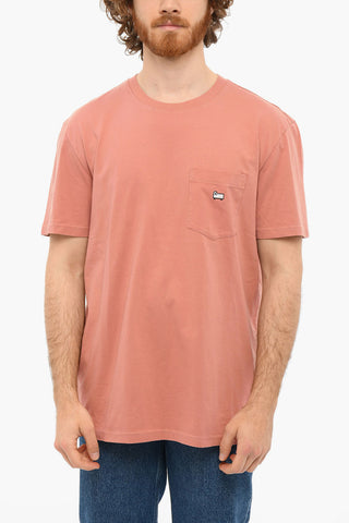 Crewneck T-shirt with Chest Pocket and Embroidery