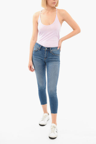 Deep-neckline Tank Top with Ton-sur-ton Embroidered Logo
