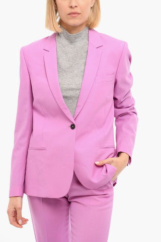Single Breasted Lined Blazer With Slit Pockets