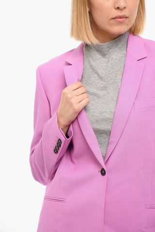 Single Breasted Lined Blazer With Slit Pockets