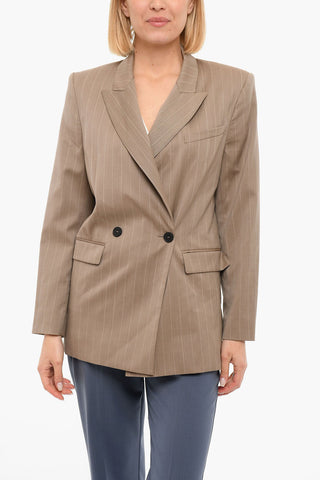 Blazer Doppiopetto Foderato Con Stampa A Righe