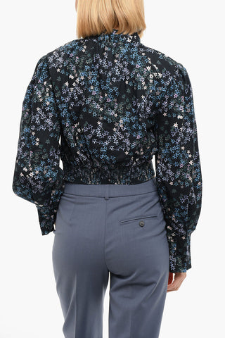 Floral Print LUNA ASGARD Long Sleeved Cropped Top