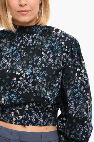 Floral Print LUNA ASGARD Long Sleeved Cropped Top