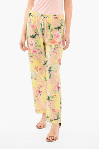 Floral Print pants With Drawstrings
