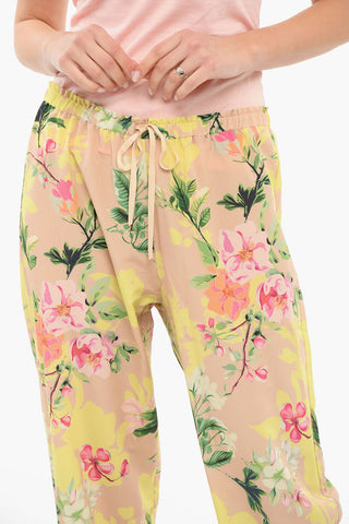 Floral Print pants With Drawstrings