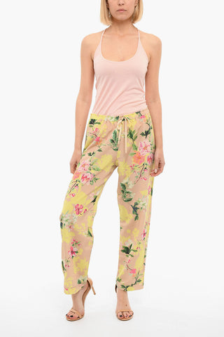 Floral Print pants With Drawstrings