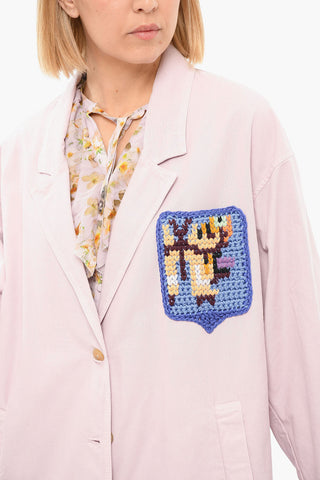 Single Breasted Coat With Knitted Breast Pocket