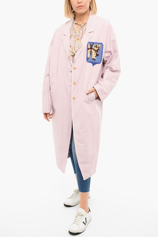 Single Breasted Coat With Knitted Breast Pocket