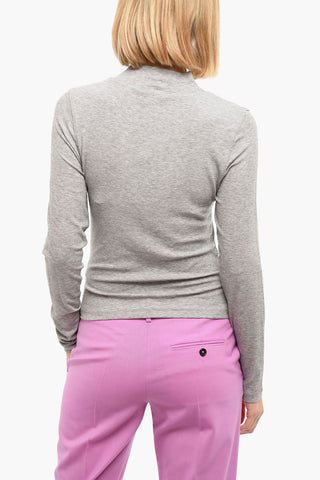 Embroidered Logo Pullover With Rouched Sides