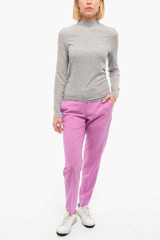 Embroidered Logo Pullover With Rouched Sides