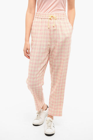 Check Printed Pants With coulisse