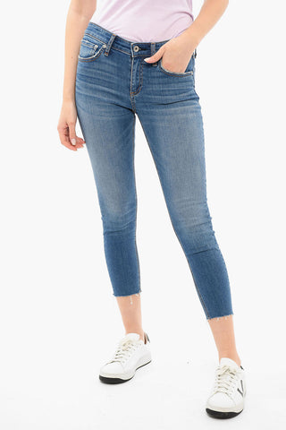 Jeans Crop Skinny Fit con Cuciture a Vista